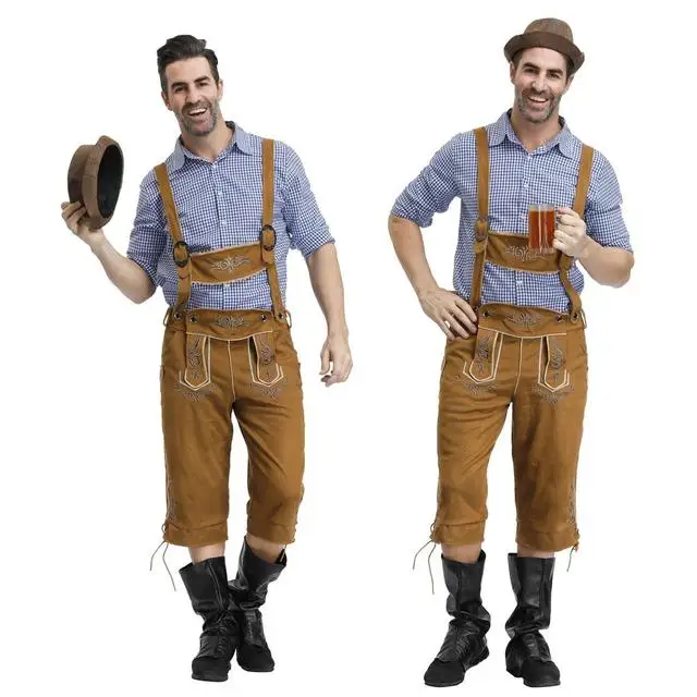 Мужской Lederhosen Октоберфест пивной фестиваль баварский немецкий олень