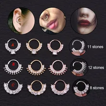 Pinksee 1 шт. серебряные серьги кольца Daith Племенной индийский нос
