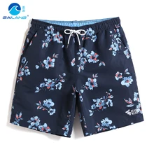 Gailang Для мужчин купальный костюм черного цвета с узором «цветы»; быстросохнущая серфинга пляжные шорты купальный костюм plavky спортивные de bain homme пляжные Шорты