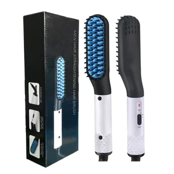 

Professional Straightening Comb Men's Beard Straightener Tangle Brush For Beard Hair Hot Comb Detangling Hair Brush Styler Tool