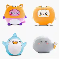 Lankybox juguetes de peluche de tiburón Thicc para niños, muñecos de peluche de animales blandos, Foxy Boxy Lankybox, almohada, regalos para niños convertidos en un D