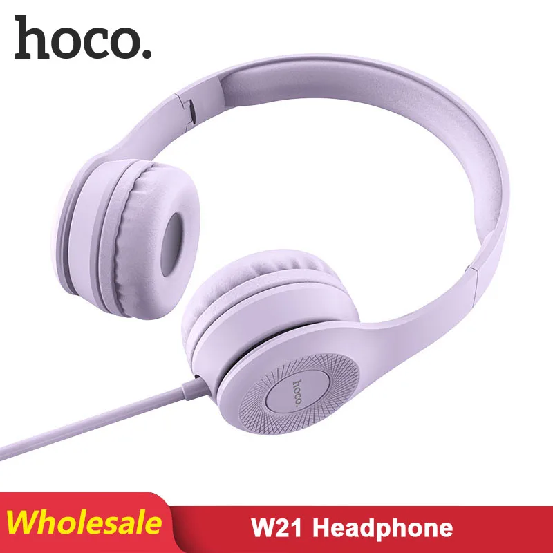 HOCO W21 2 шт./лот оптовая продажа проводные наушники складная гарнитура аудио Mp3