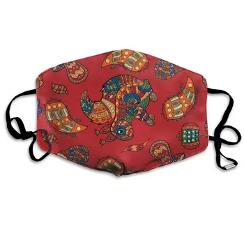 

Ethnic Style Animals Washable Reusable Mask, Cotton Anti Dust Half Face Mouth Mask For Kids Teens Men Women With Adjustable