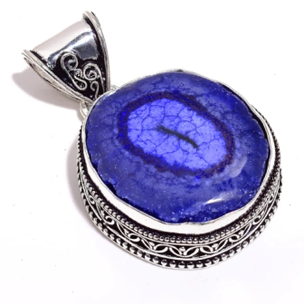 

Genuine Solar Quartz Pendant Silver Overlay over Copper Jewelry , Hand Made Women Jewelry Gift