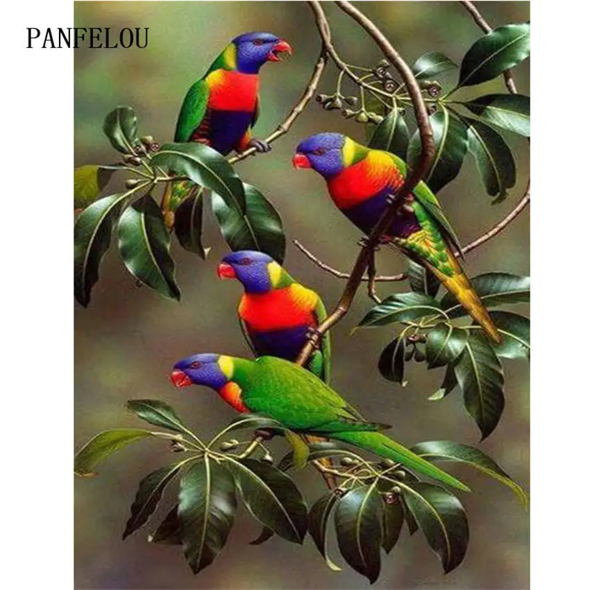 5D diy round Diamond Painting Little parrot Cross Stitch Embroidery kits Mosaic home Decorative drill | Дом и сад