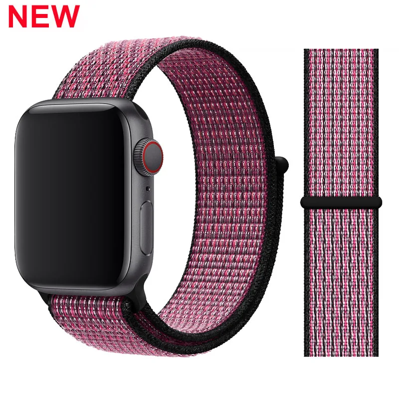 Спортивный ремешок для Apple watch 42 мм 38 мм correa 5 4 44 мм 40 мм Iwatch series 3 2 ремешок для часов браслет дышащие аксессуары - Цвет ремешка: 42-Pink Blast Berry