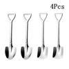 2/4PCS Coffee Spoon Cutlery Set Stainless Steel Retro Iron Shovel Ice Cream Spoon Scoop Creative Spoon tea-spoon Tableware 5