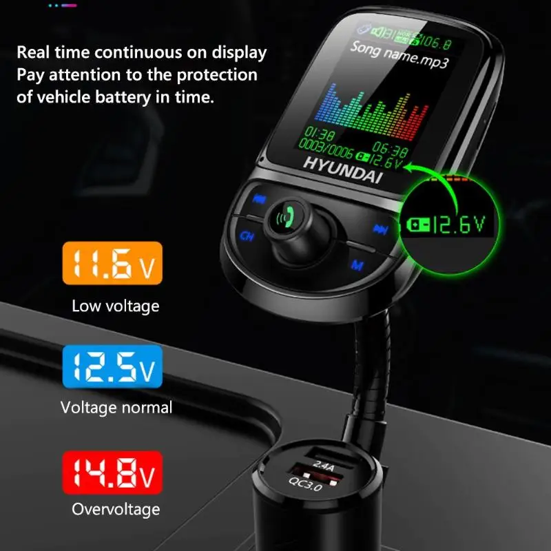 C85 1,8 дюймов TFT цветной экран Bluetooth fm-передатчик беспроводной модулятор Handsfree автомобильный комплект MP3-плеер 12-24 в двойной USB зарядное устройство