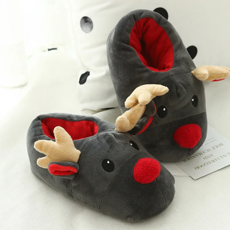 Warm Cute Animal Christma Custom Slippers Funny Shoes Fluffy Slippers Men Women Winter Slippers Home Slippers Children Indoor