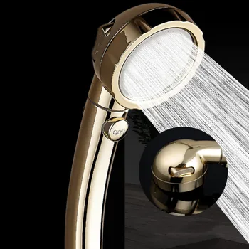 

Gold Household Bathroom Sprinkler The Misugi - 3 In 1 High Pressure Showerhead Shower Three-speed Pressurized Water Shower