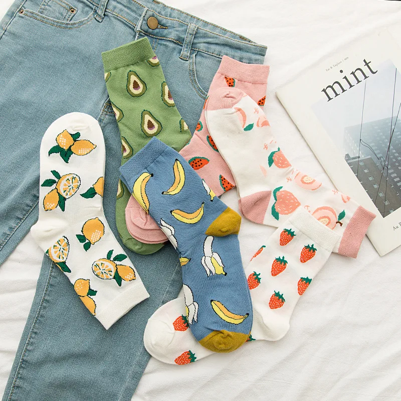 

Summer Fruit Socks Boat Socks Short Banana Watermelon Fashion Girls Woman Socks Women's Socks Female Feet Socks