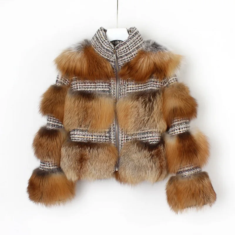 

2020 autumn and winter new red fox fur coat female short silver fox big brand festival hair small fragrance real fur coat