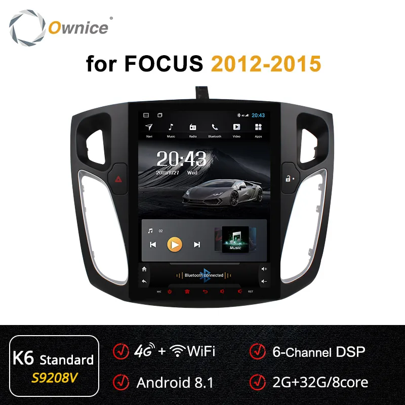 Ownice k3 k6 Восьмиядерный PX6 ips экран 4G LTE Android 9,0 автомобильный dvd-плеер радио для Ford Focus 2012 2013 DSP gps NAVI - Цвет: S9208 K6-Standard