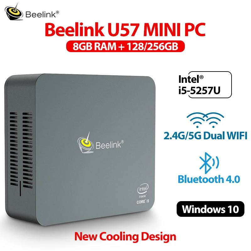 Мини-ПК Beelink U57 Windows 10 Intel i5 5257U 2 7 ГГц 8 ГБ 256 1000 Мбит/с | Электроника