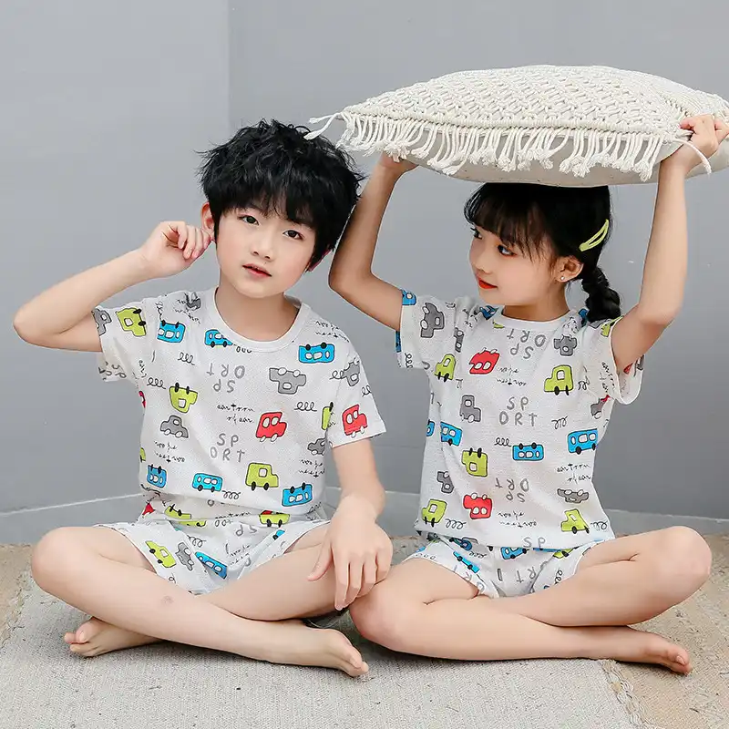 Enfants Garcons Filles Vetements Gonflant Bebe Pyjamas Ete A Manches Courtes Pyjamas Ensemble Dessin Anime Animal Vetements De Nuit Costume Vetements De Nuit Pour Enfants Aliexpress