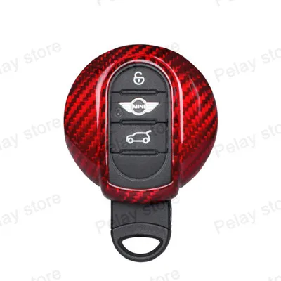5 цветов, чехол для ключей из углеродного волокна для Mini Cooper Clubman Countryman F56 F55 F54 Cae аксессуар-брелок - Название цвета: MINI-R(Red)