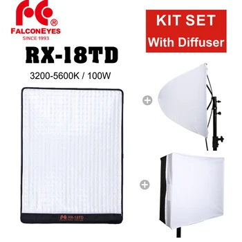 

FalconEyes RX-18TD Photography Light Diffuser Camera LED Profesional Studio Diffusion Flexible Lighting Beauty Lamp 100W Youtube