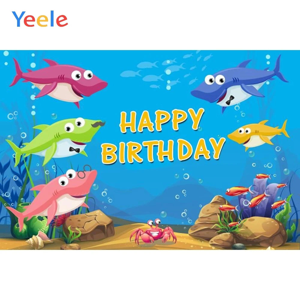 Yeele мультфильм подводный Акула ребенок день рождения портрет фотографии фон Индивидуальные фотографии фон для фотостудии