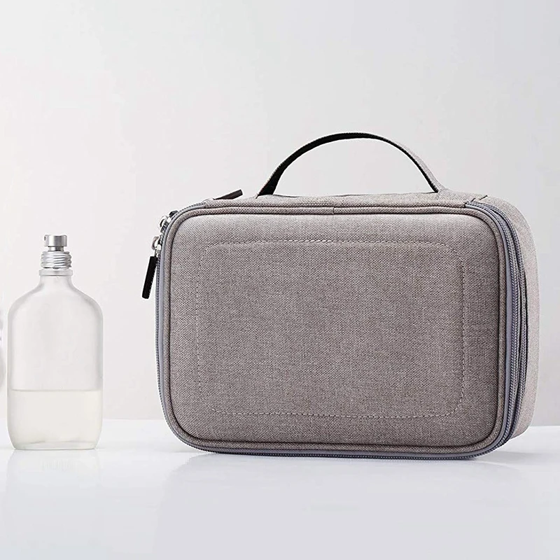 

3 Layers Waterproof Makeup Bag Cosmetic Bags Travel Organizer Mini Train Case with Adjustable Dividers for Cosmetics Makeup Brus