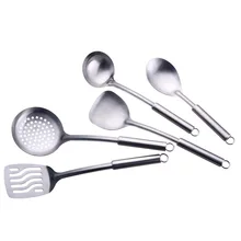 Посуда из нержавеющей стали 304 костюм 6 шт. Лопата кухонная лопатка с длинной ручкой термостойкая Толстая ручка Германия кухонный комплект