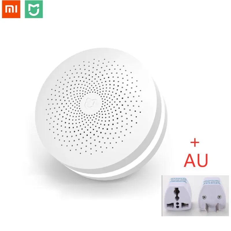 Популярный Xiaomi mi шлюз умный пульт дистанционного управления центр умный дом Комплект 2 WiFi приложение управление радио Yi Camer 16 mi llion RGB светильник - Цвет: Add AU Adapter