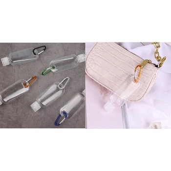 

5pcs 50ML Small Travel Container for Liquids With Keyring Empty Plastic Bottles