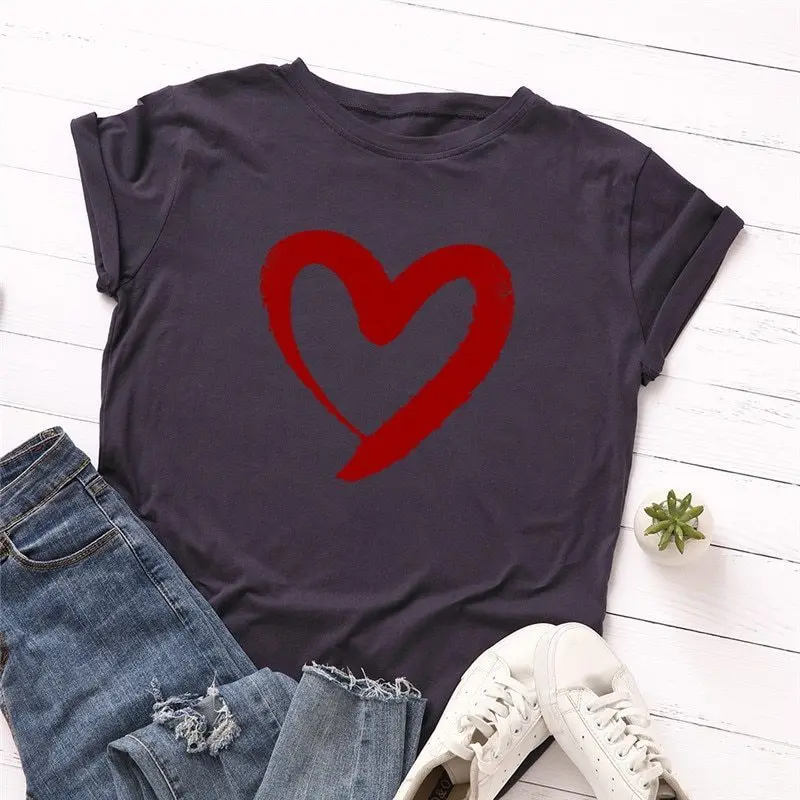 Хлопковая футболка Here is My Heart