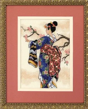 

TOP Cross stitch Set Gold Collection Counted Cross Stitch Kit MAI Geisha and Sakura Japanese Woman Girl Lady dim 6760 06760