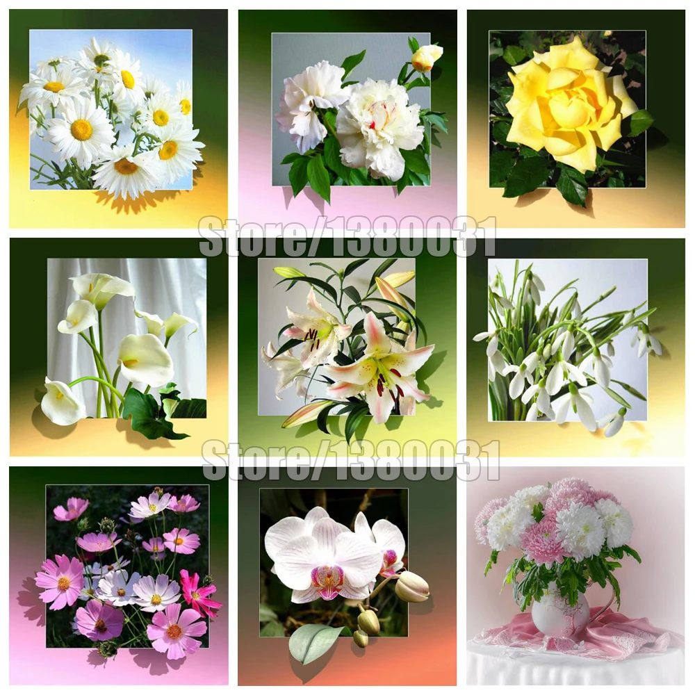 5D DIY Diamond Painting Flowers Arts&ampCrafts Embroidery Vase Full Square Mosaic Handmade Home Decoration CC1045 | Дом и сад