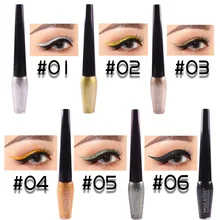 Брендовая цветная жидкая подводка для глаз, белое золото, блестящие тени для век, матовая Стойкая подводка для глаз, карандаш, водостойкий, легко носится, красота D42