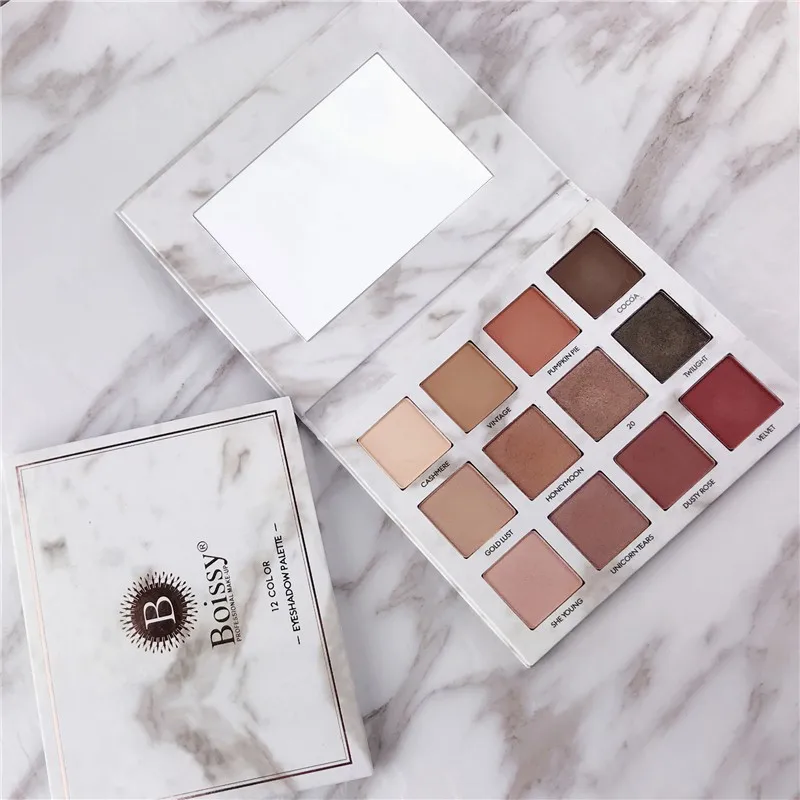Блестящие тени для век палитра для макияжа Earth Matte Tints marble Shades Eyes Make Up Palette 12 цветов