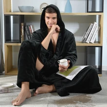 Фирменные новые мужские Зимние халаты больших размеров, мягкие фланелевые теплые бандажные халаты больших размеров для мужчин, удлиненные свободные домашние халаты