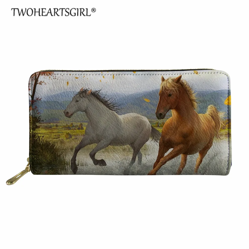 L601Z21 Twoheartsgirl кошелек в виде лошади, женский кожаный кошелек, роскошный дизайн, длинные кошельки и держатель для карт, клатч, дамские сумки для денег - Цвет: L601Z21