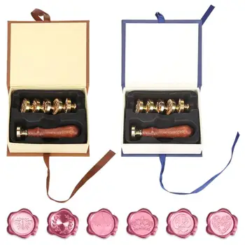 

25mm Fire Painting Stamp DIY Patterns Manual Retro Wax Sealing Set for Envelopes Presents Cards Handbook Decorations