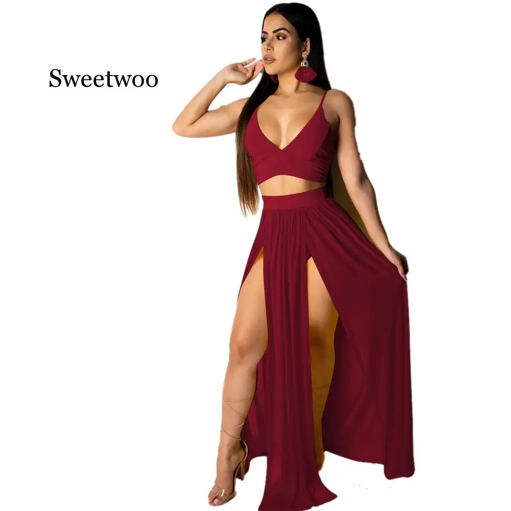 High Waist Bikini Women Halter Swimwear Swimsuit Biquini Bandage Bikinis Cover Up Bathing Suit Wrap Skirt Sarong 2Pieces Set