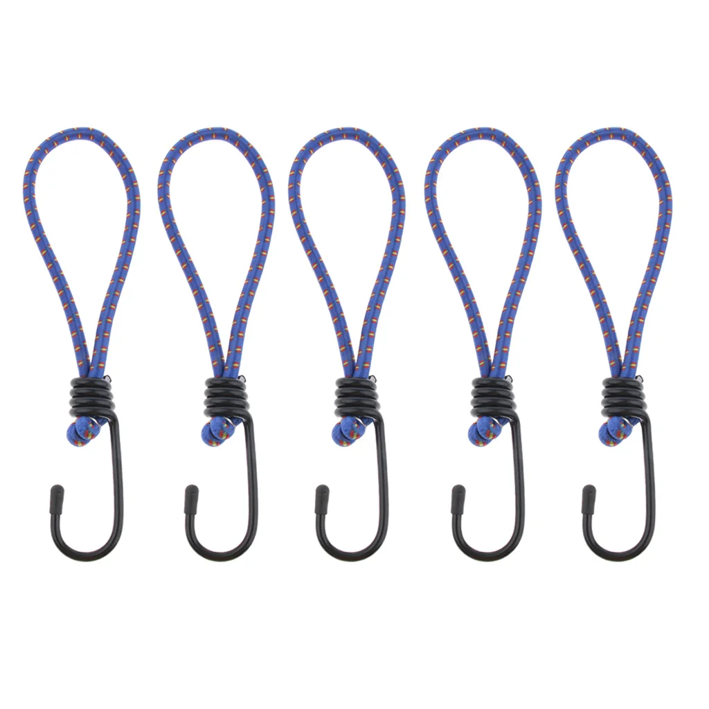 

5 Pcs Bungee Hook Tie - Tarpaulin Elastic Stretch Cord Straps With Hook random color