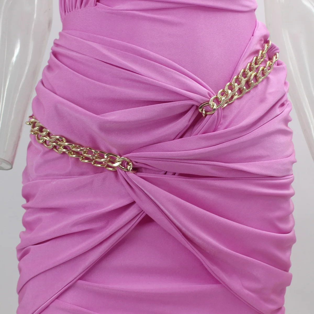 NATTEMAID, летнее сексуальное платье с металлической цепочкой на бретельках, женское открытое мини облегающее платье, Vestido, клубный комплект, облегающие платья для вечеринок
