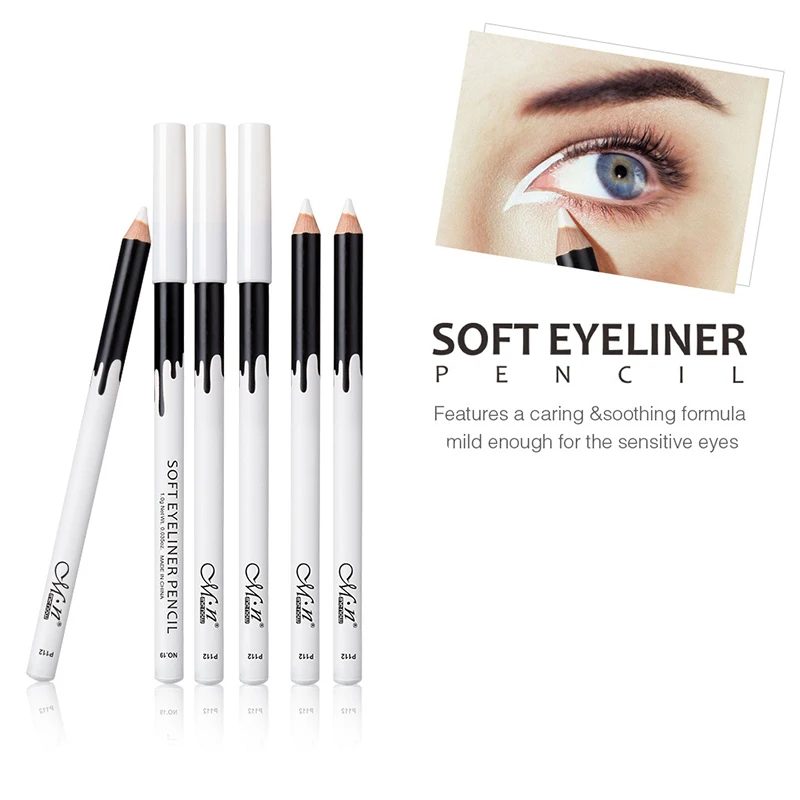 New Fashion White Eyeliner Makeup Smooth Easy to Wear Eyes Brightener Eye Liner Pen Waterproof Make Up Pencils |