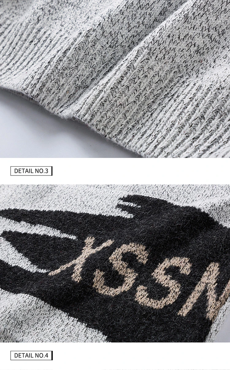 Новинка, мужской пуловер, свободный свитер с круглым вырезом и надписью, тонкая шерсть, осенняя Повседневная Верхняя одежда