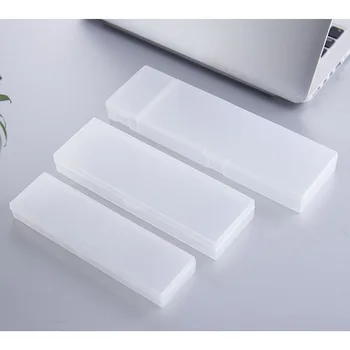 

3 Size Clear Plastic Pencil Cases Pen Holder Office School Stationery Storage Boxes Packaging Boxes