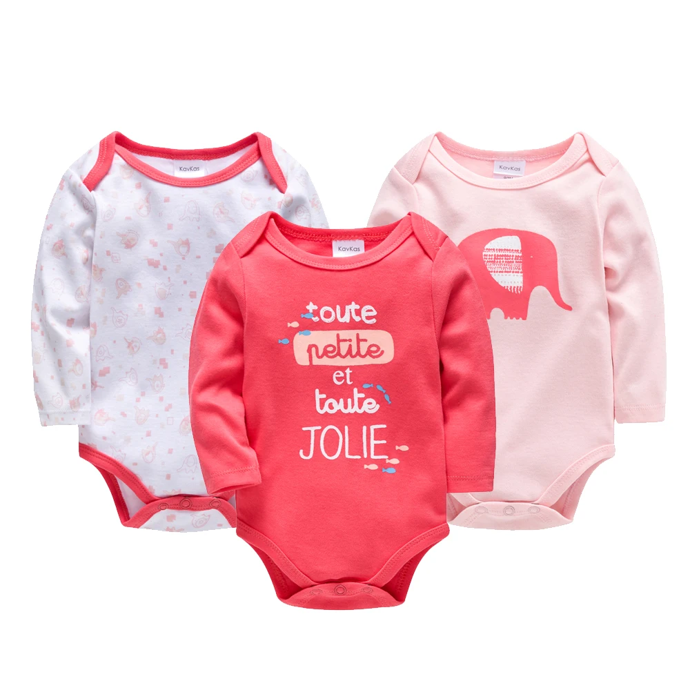

2019 Fall Newborn Baby Girls Bodysuit Jumpsuits 3PCS Autumn Infantil Girls Onesies Cute Cartoon Toddler Jumper roupas bebe da