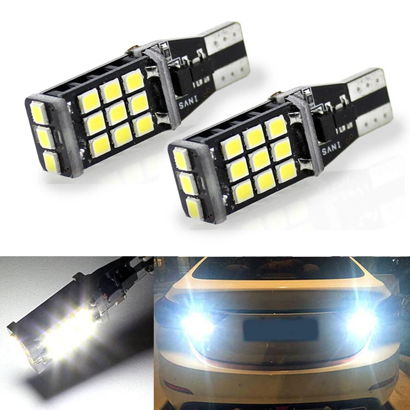 2x Улучшенный светодиодный T15 W16W 21 SMD 2835 Авто Canbus лампы заднего хода стоп-светильник резервный светильник s лампа заднего хода