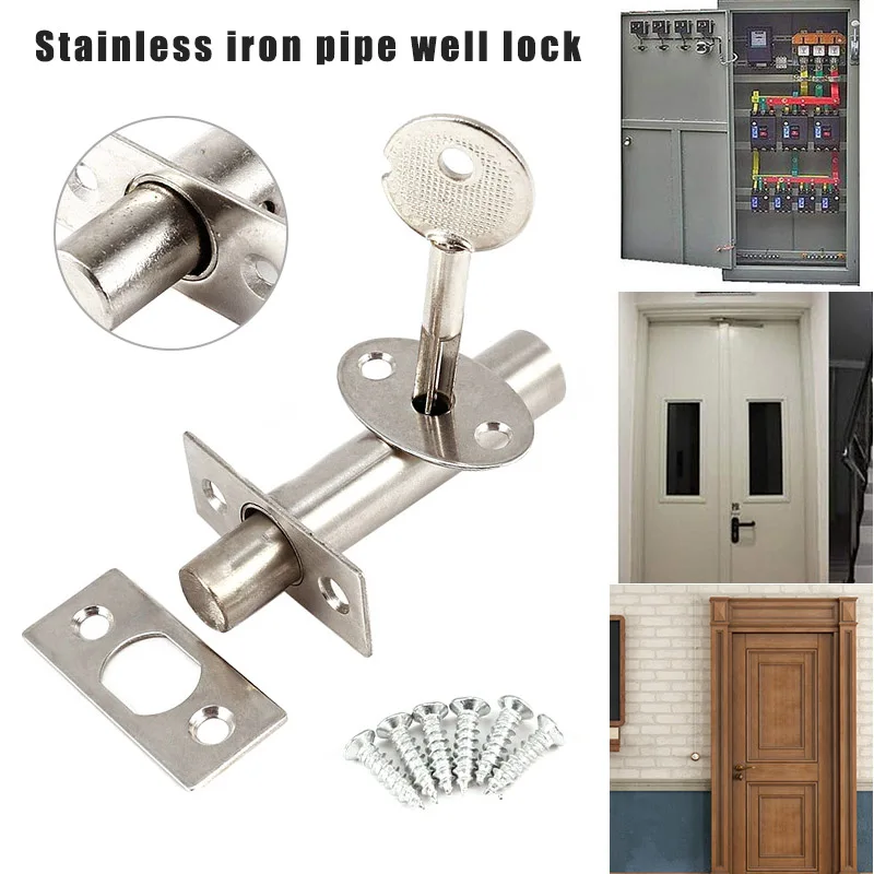 

2Set Stainless Steel Security Door Bolts with Fitting Star Key Secure Strong Dead Lock L9 #2