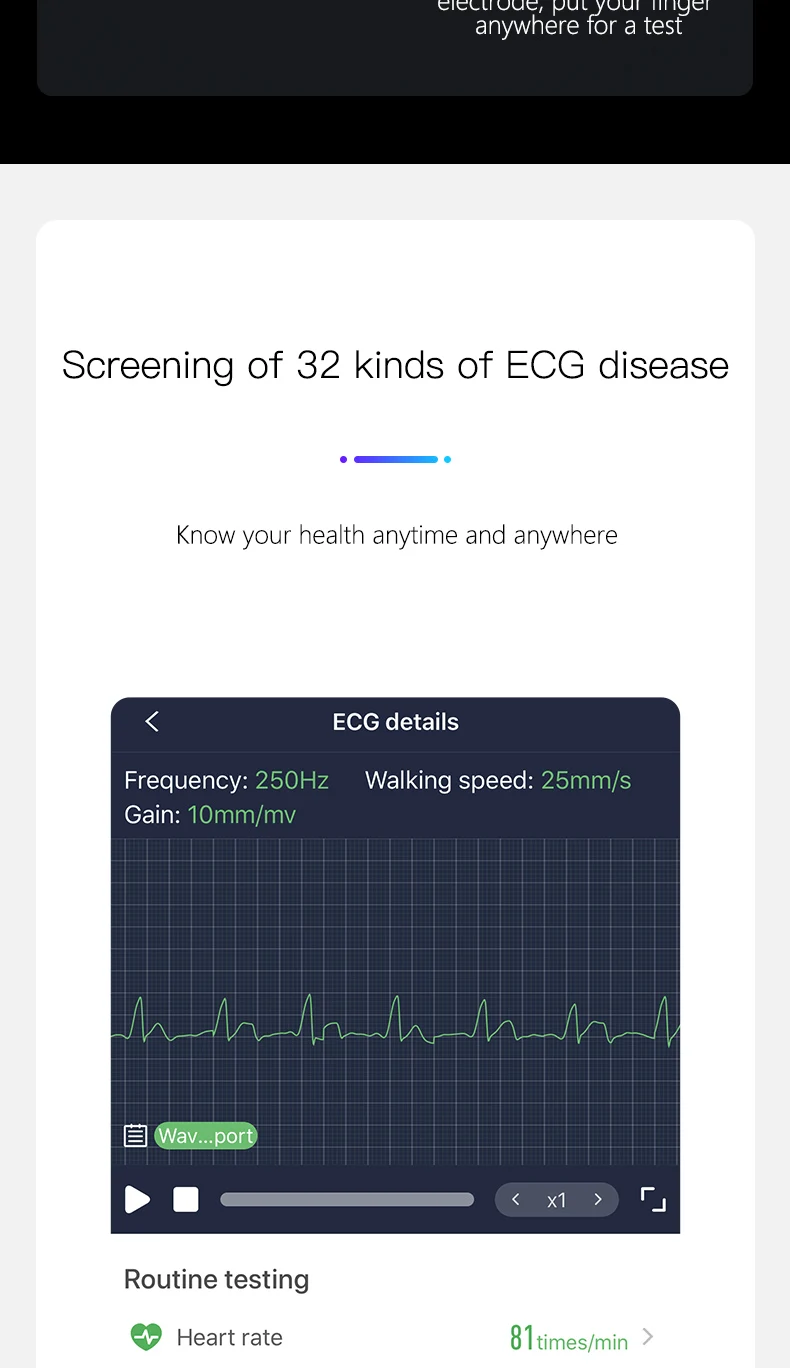 KaiHai ECG+ HRV+ SpO2 Смарт-часы, монитор для измерения уровня кислорода в крови, Смарт-часы, секундомер, будильник, обратный отсчет для android iphone