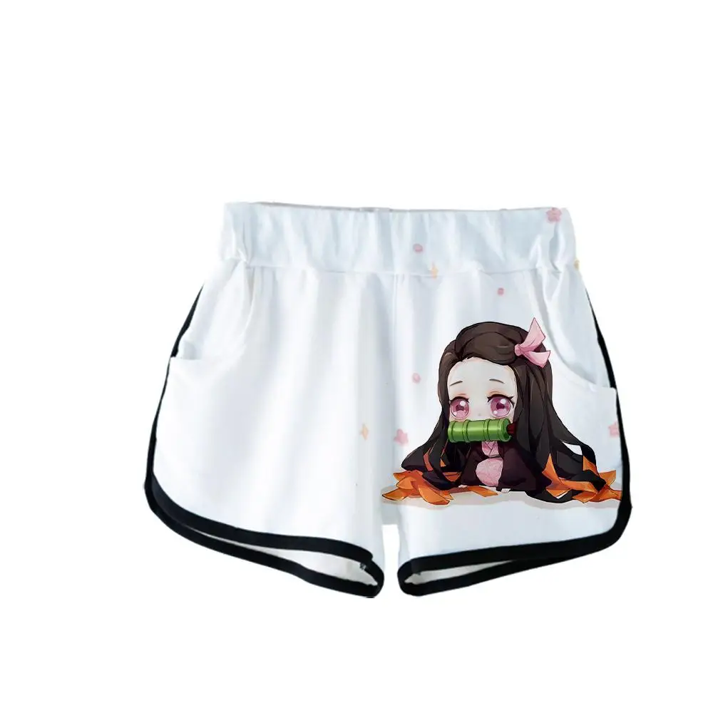 

White Shorts 3D Comic Demon Slayer Kids Shorts Summer Pants Suitable Casual Boys Girls 3D Kimetsu no Yaiba womens Short Pants