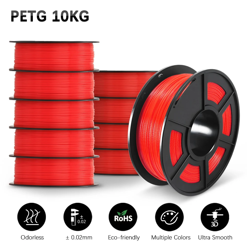 PETG Filament 1KG For FDM 3D Printer Filament 1.75MM 10 Rolls /Set Excellent Toughness Good Gloss 3d petg 3D Printing Materials