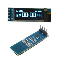 Módulo de tela oled de 0.91 polegadas, branco/azul, tela lcd 128x32, ssd1306 12864 0.91, cii i2c, comunicar para ardunio