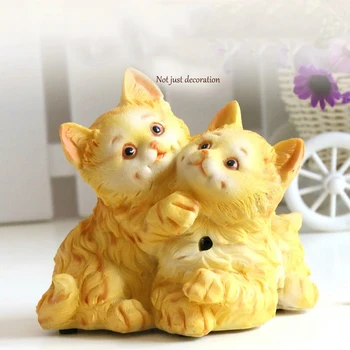 

European Garden Simulation Animal Resin Kitten Cat Home Yard Ornaments Balcony Decoration Crafts Park Figurines Accessories