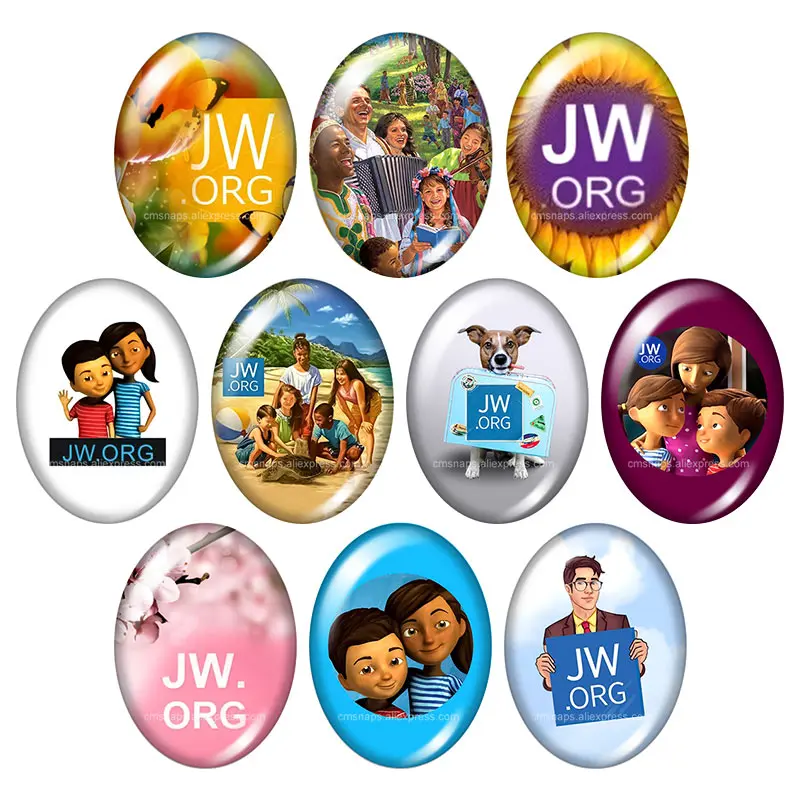 JW.ORG Jehovah's Witnesses JW the Bible Love Oval 18x25mm/30x40mm mixed photo glass cabochon demo flat back Jewelry findings