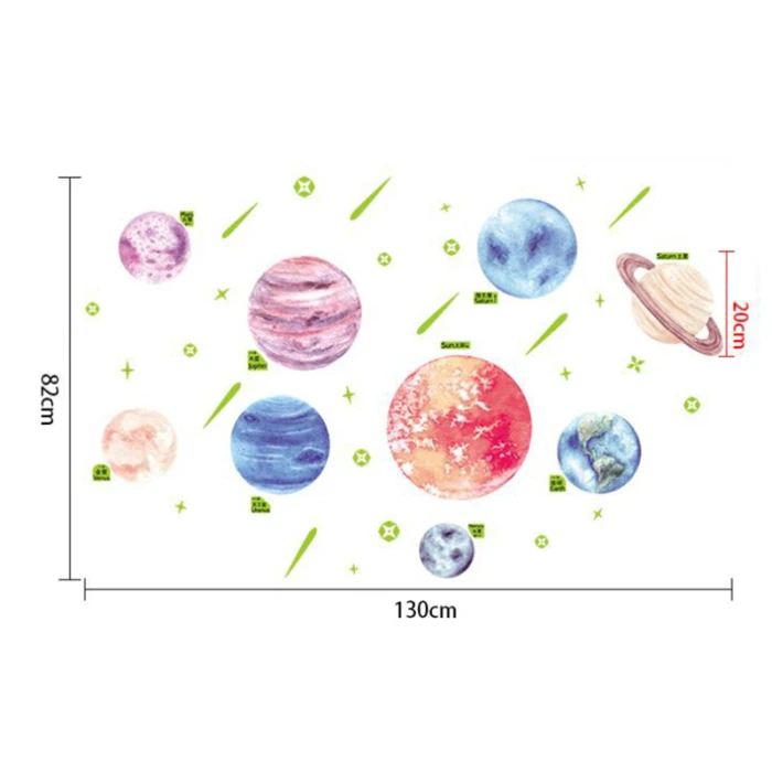 Наклейка на стену солнечная система планета светится в темноте для дома спальни детской комнаты XH8Z